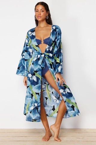 Kimono de plage - Bleu et vert
