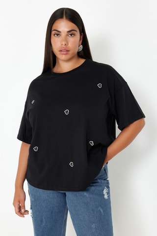 T-shirt oversize - Blanc et noir