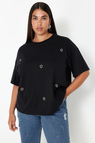 T-shirt oversize - Blanc et noir