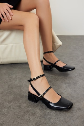 Babies à talons vernies - Noir