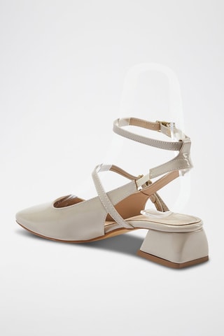 Babies à talons vernis - Beige