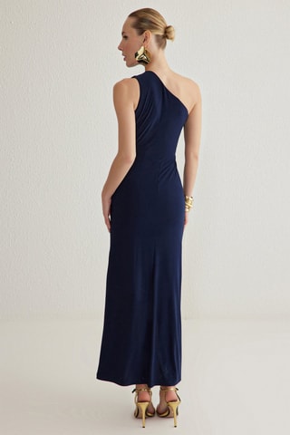 Robe asymétrique - Bleu marine