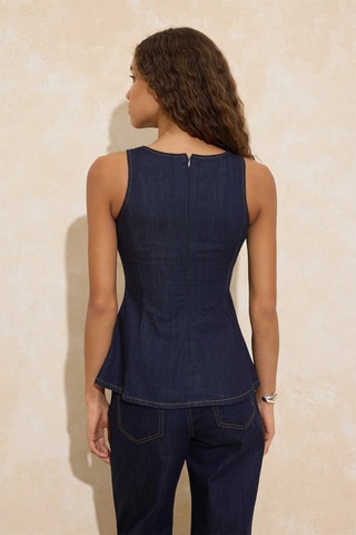 Top sans manches en jean - Bleu foncé