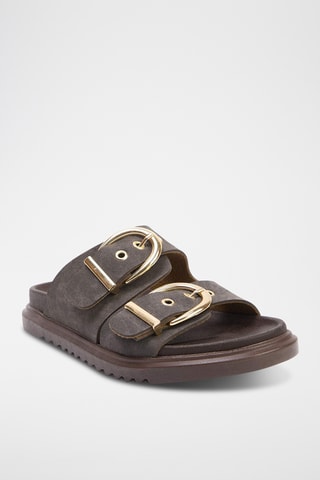 Mules en nubuck - Marron foncé