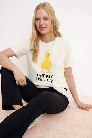 T-shirt regular - Écru