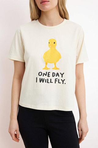 T-shirt regular - Écru