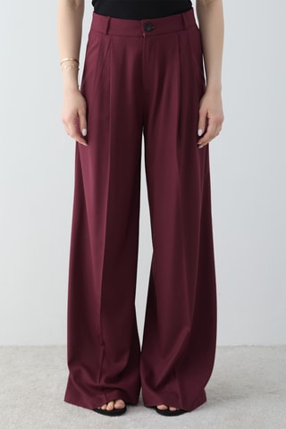 Pantalon wide legs - Bordeaux
