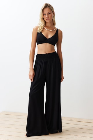 Pantalon de plage taille haute - Noir