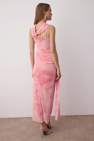 Foulard et robe longue tie and dye - Fuchsia