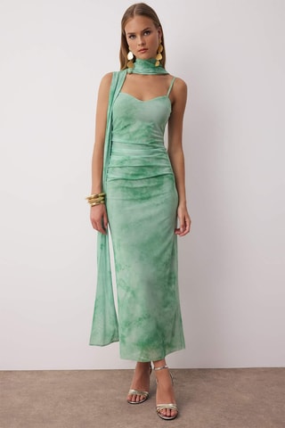 Foulard et robe longue tie and dye - Vert