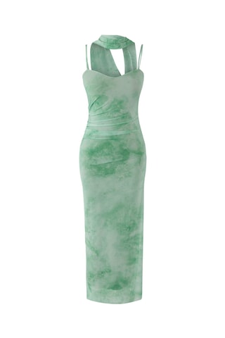Foulard et robe longue tie and dye - Vert