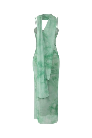 Foulard et robe longue tie and dye - Vert