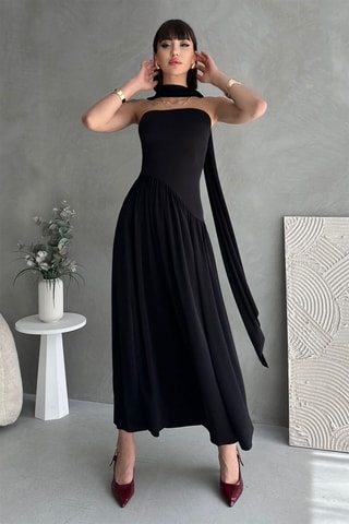 Robe longue bustier - Noir
