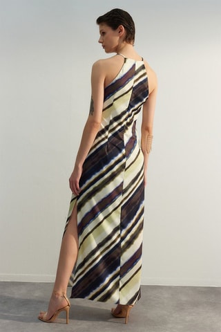 Robe longue - Noir et marron