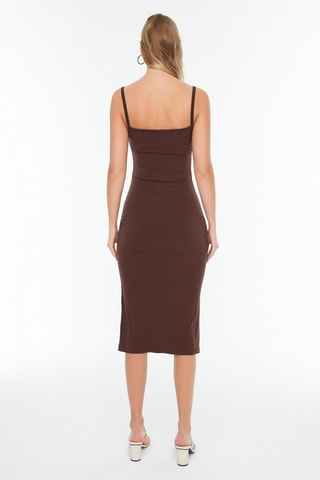 Robe fourreau - Marron