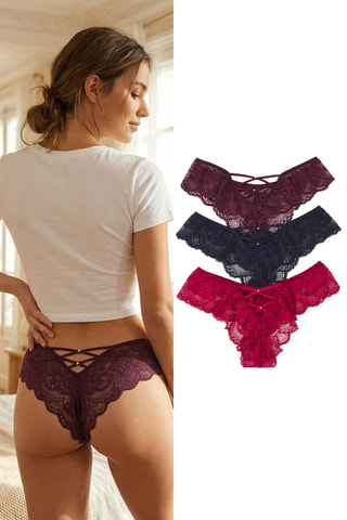 3 tangas - Violet et multicolore