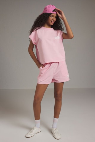 T-shirt oversize et short - Rose