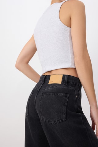 Jean wide legs taille haute - Noir