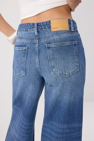 Jean wide legs taille haute - Bleu