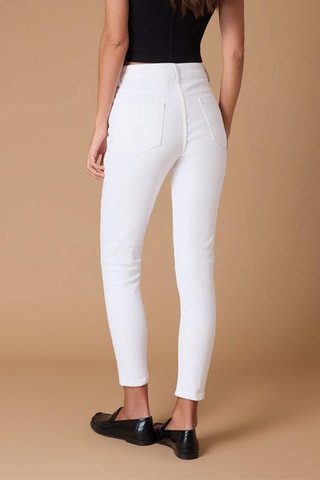 Jean skinny taille haute - Blanc