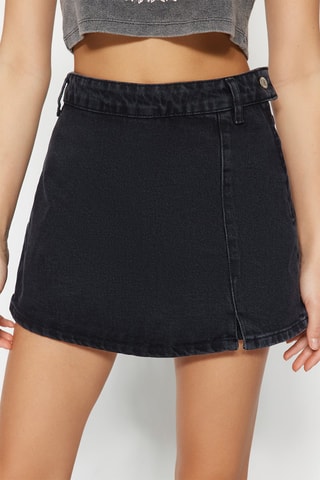 Jupe-short en jean - Noir