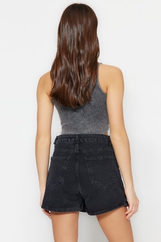 Jupe-short en jean - Noir