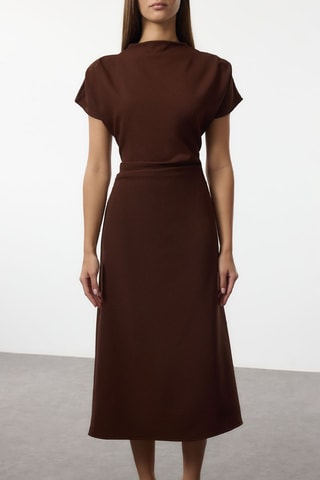 Robe midi - Marron