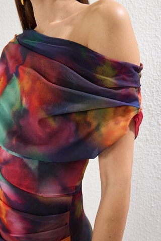 Robe midi en tulle - Multicolore