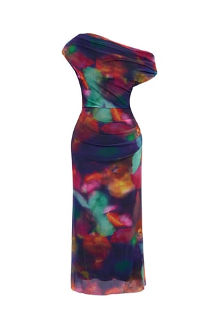 Robe midi en tulle - Multicolore