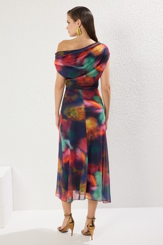 Robe midi en tulle - Multicolore