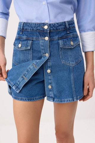 Jupe-short en jean - Bleu