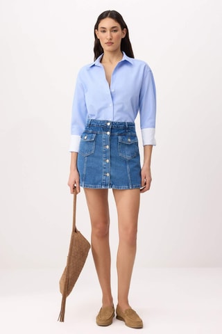 Jupe-short en jean - Bleu