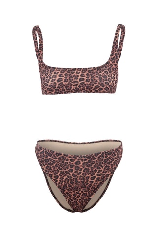 Maillot 2 pièces taille haute - Marron