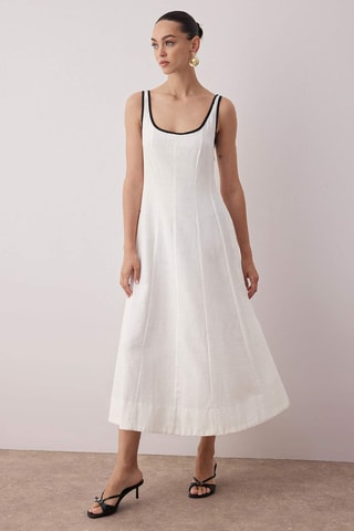 Robe midi en lin - Écru