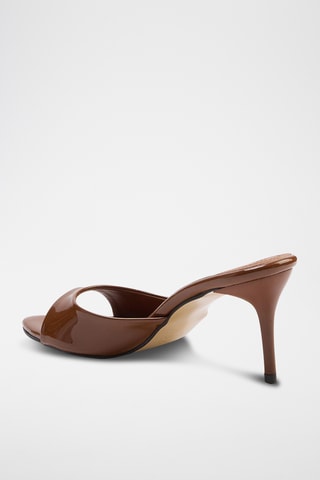 Mules à talons vernies - Marron