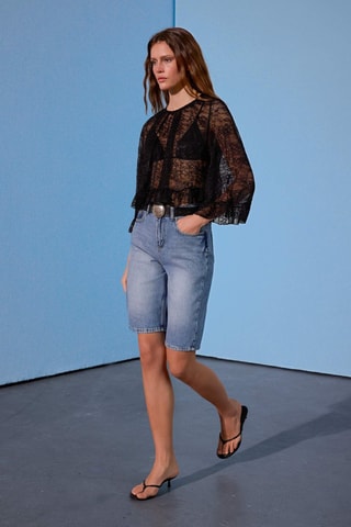 Short en jean - Bleu