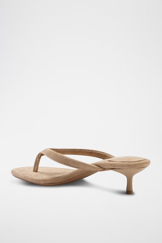 Sandales à talons en nubuck - Beige