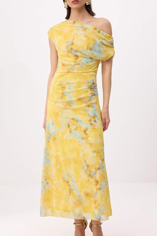 Robe midi en tulle - Jaune