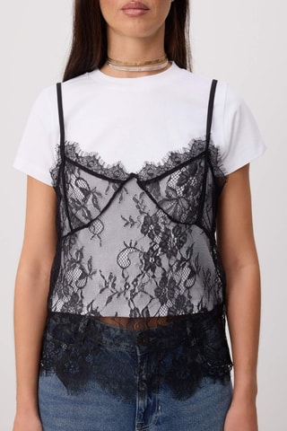 Top en dentelle - Écru