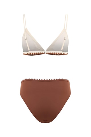 Maillot 2 pièces taille haute - Marron