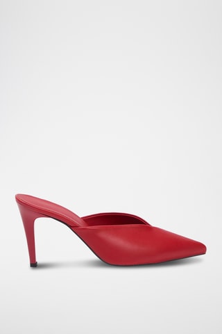 Mules à talons - Rouge