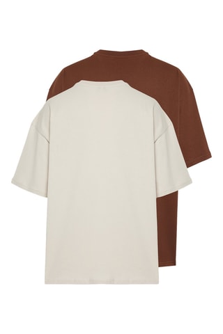 2 T-shirts oversizes - Beige et marron