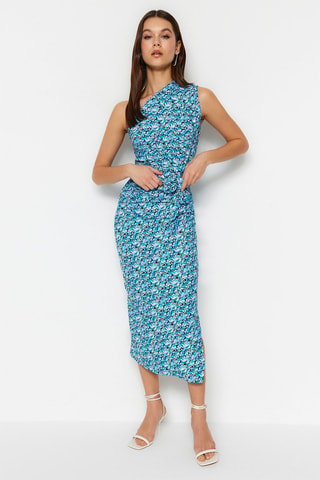 Robe asymétrique - Bleu