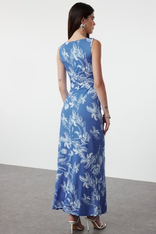 Robe fourreau - Blanc et bleu