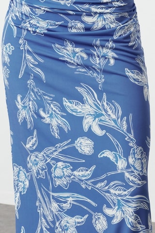Robe fourreau - Blanc et bleu