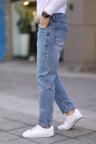 Jean boyfriend - Bleu