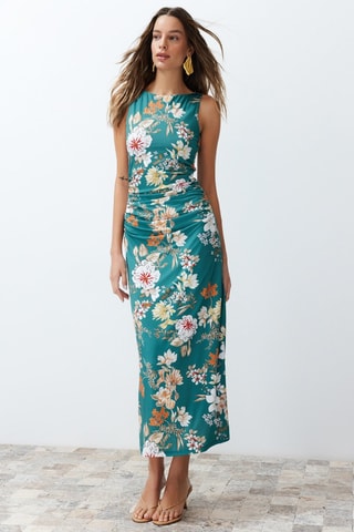 Robe fourreau - Blanc, rouge et vert