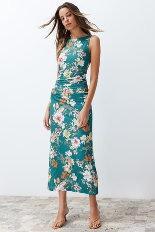 Robe fourreau - Blanc, rouge et vert