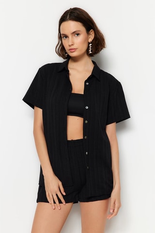 Chemisier et short taille haute - Noir