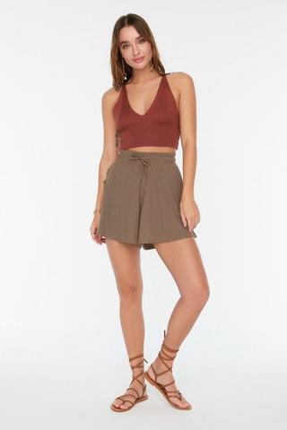 Short taille haute - Taupe